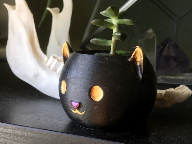 chat planteur Ménage 3D print model - Mito3D