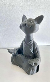 gato zen esculturas cultural relíquias 3d print model - Mito3D