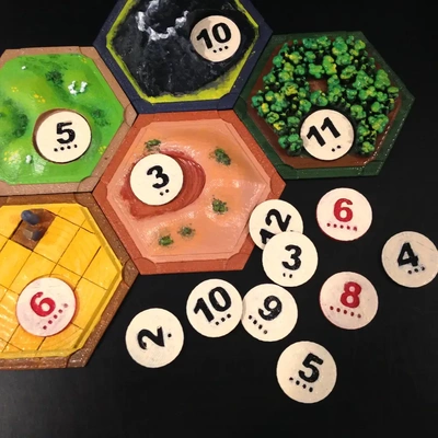 catan numara jetonlar 3d modeller indir creality bulut 3d print model - Mito3D