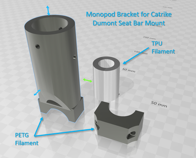 catrike camera mount monopod Others 3d print model - Mito3D
