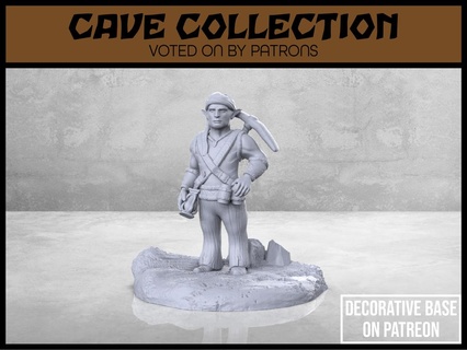 cave gnome miner - version 1 tabletop miniature Characters 3d print model - Mito3D