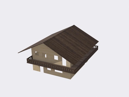 dağ evi mimari manzara 3d print model - Mito3D