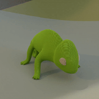 camaleón reptil 3d print model - Mito3D