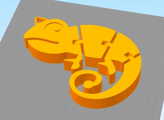 chameleon key chain 3d models download creality cloud reptilian 3d print model - Mito3D