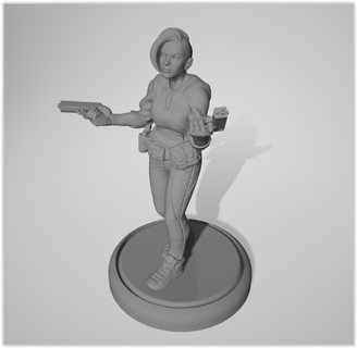 personagem zumbi apocalipse Civil Katy mulheres 3d print model - Mito3D