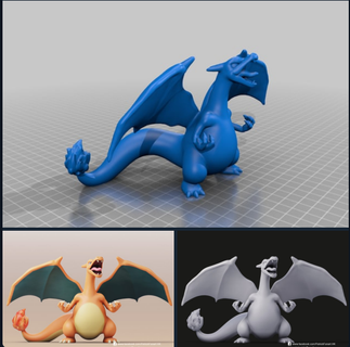 charizard Pokémon 3d modèles Télécharger créalité nuage animaux 3d print model - Mito3D