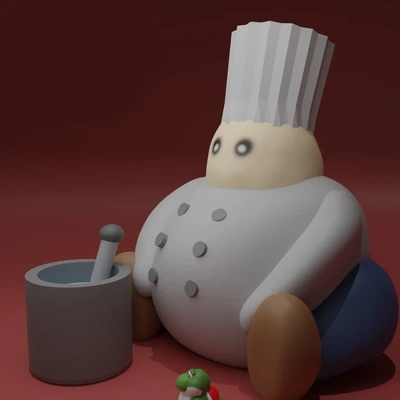 chefe cozinha chonk meme crialidade nuvem exclusivo 3d modelos baixar personagens 3d print model - Mito3D