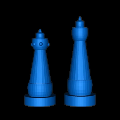 schach könig königin 3d modelle download realität wolke 3d print model - Mito3D