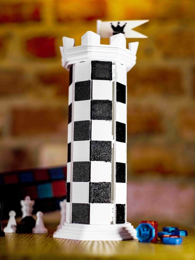 xadrez torre conjunto apoia 3d modelos baixar crialidade nuvem borda jogos 3d print model - Mito3D