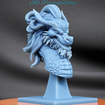 chi dragon bust 3d models download creality cloud myths 3d print model - Mito3D