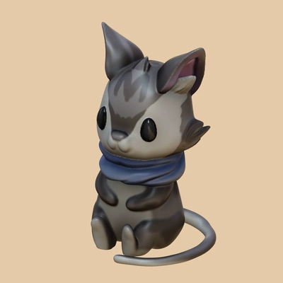 chibi kedi 3d modeller indir creality bulut 3d print model - Mito3D