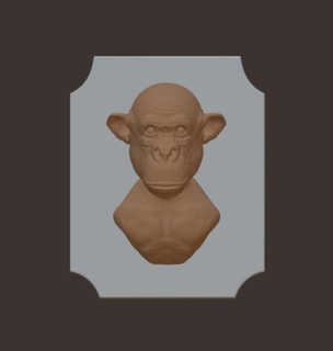 chimpanzé tête mur monter animaux 3d print model - Mito3D