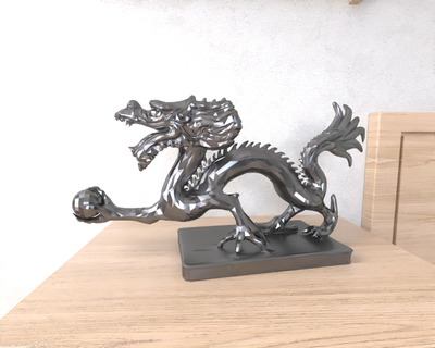 Chinesisch Drachen Lowpoly niedrig poly Mythen 3d print model - Mito3D