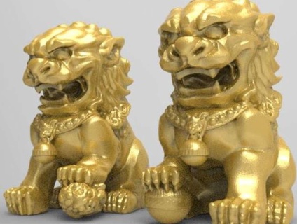 chinese guardian lions yearofthetiger 3d models download creality cloud myths 3d print model - Mito3D