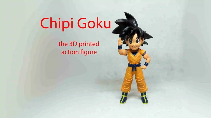 chipi goku articulated action figure 3d models download creality cloud fictional characters 3d print model - Mito3D