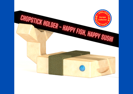 chopstick holder - happy fish sushistl Foods 3d print model - Mito3D