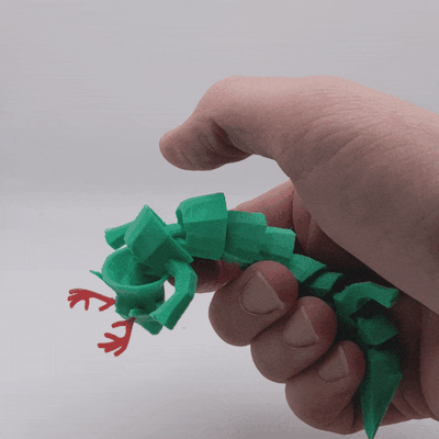 christmas articulated dragon 3d models download creality cloud myths 3d print model - Mito3D