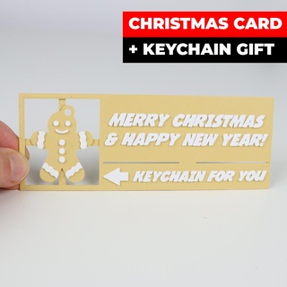 christmas card + gingerbread man keychain Fashion 3d print model - Mito3D