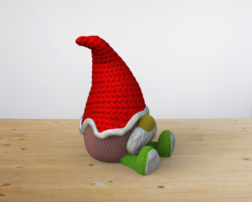 weihnachten häkeln gestrickt gnom 3d modelle download realität wolke fiktiv zeichen 3d print model - Mito3D