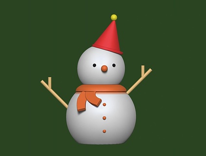 christmas ornament- snowman Home Decor 3d print model - Mito3D
