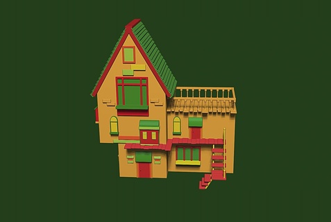 Noël ornament cabin maison privé résidence 3d print model - Mito3D