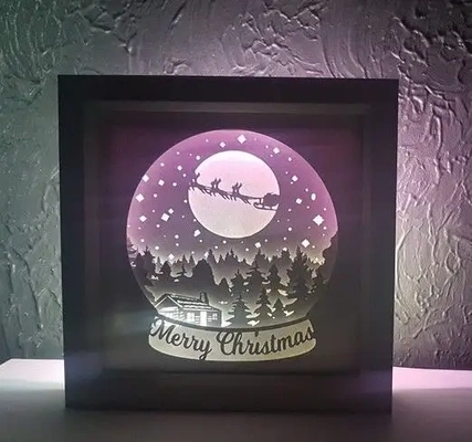 christmas snow globe light box shadow 3d models download creality cloud lighting 3d print model - Mito3D