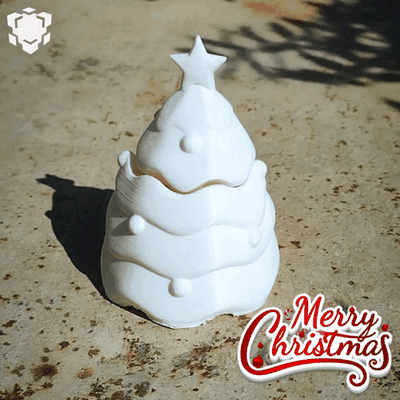 christmas special - cute cat hiding in tree 3d models download creality cloud trees 3d print model - Mito3D