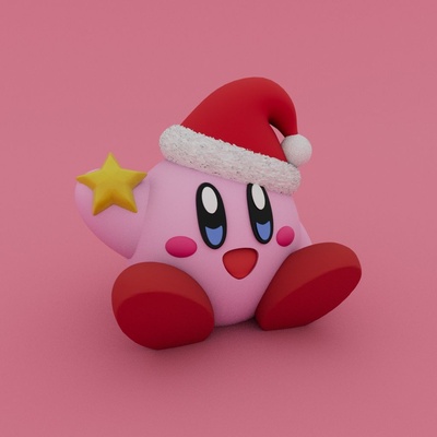 christmas special - cute kirby 3d models download creality cloud fictional characters 3d print model - Mito3D