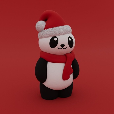 christmas special - cute panda 3d models download creality cloud fictional characters 3d print model - Mito3D