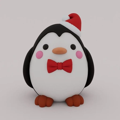christmas special - cute penguin 02 3d models download creality cloud fishes 3d print model - Mito3D