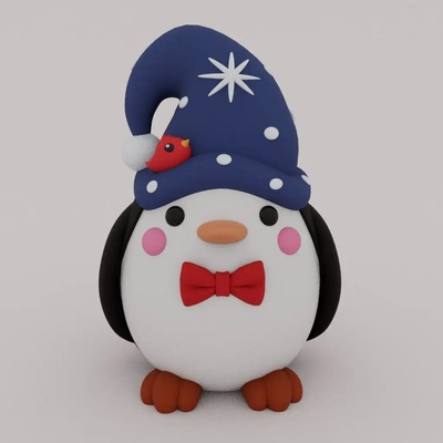 weihnachten besondere niedlich pinguin 03 3d modelle download realität wolke fliegend tiere 3d print model - Mito3D