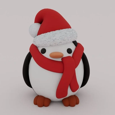 weihnachten besondere niedlich pinguin 06 3d modelle download realität wolke fliegend tiere 3d print model - Mito3D