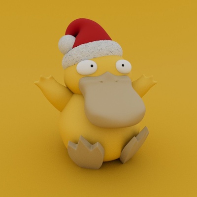 christmas special - cute psyduck 3d models download creality cloud fictional characters 3d print model - Mito3D