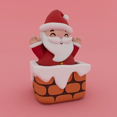 christmas special - cute santa 3d models download creality cloud 3d print model - Mito3D