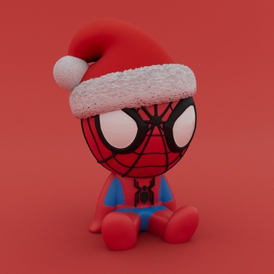christmas special - cute spiderman 3d models download creality cloud fictional characters 3d print model - Mito3D