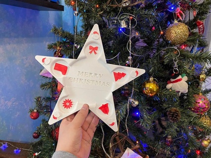 Noel star mum Kulp destek ev dekor 3d print model - Mito3D