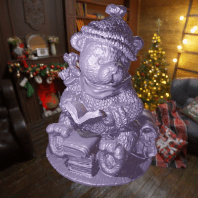 christmas teddy bear book 3d models download creality cloud mammal 3d print model - Mito3D