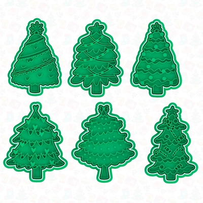 christmas tree cookie cutter set of 6 3d models download creality cloud foods 3d print model - Mito3D