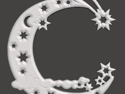 Noël arbre ornement lune étoiles Accueil maison décor 3d print model - Mito3D