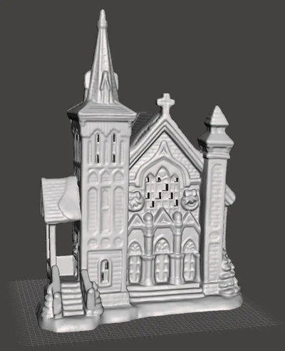 noel köy katedral 3d modeller indir creality bulut ev dekor 3d print model - Mito3D