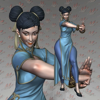 chun li straße kämpfer 6 3d modelle download realität wolke 3d print model - Mito3D