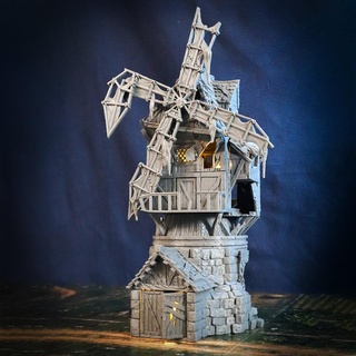 Stadt Tarok ruiniert Windmühle Rollenspiel Terrain 3d print model - Mito3D