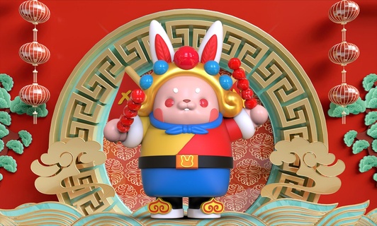 clay rabbit mid-autumn festival Kids 3d print model - Mito3D