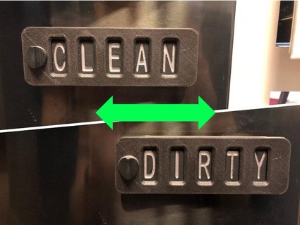 clean dirty sliding sign Household 3d print model - Mito3D