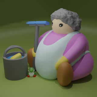 cleaning lady chonk - meme creality cloud exclusive 3d models download Characters 3d print model - Mito3D