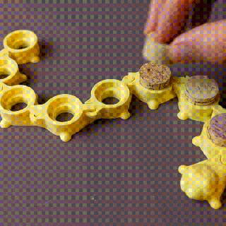 sottobicchiere corkerpillar print in place domestico 3d print model - Mito3D
