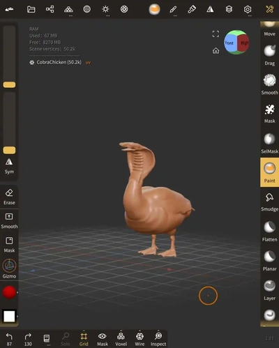 poulet cobra 3d modèles télécharger créalité nuage personnages 3d print model - Mito3D