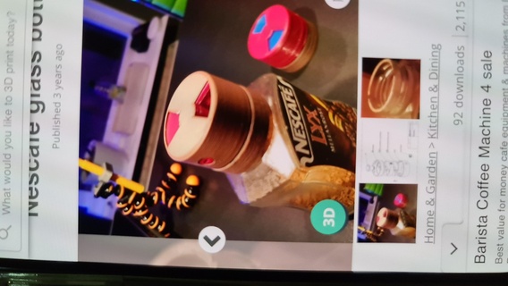Kahve dağıtıcı Nescafe bardak şişe kupalar 3d print model - Mito3D