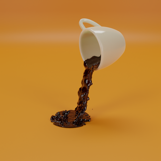 café répandre 3d print model - Mito3D