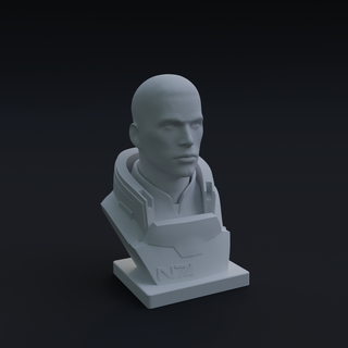 comandante Shepard busto ficticio caracteres 3d print model - Mito3D